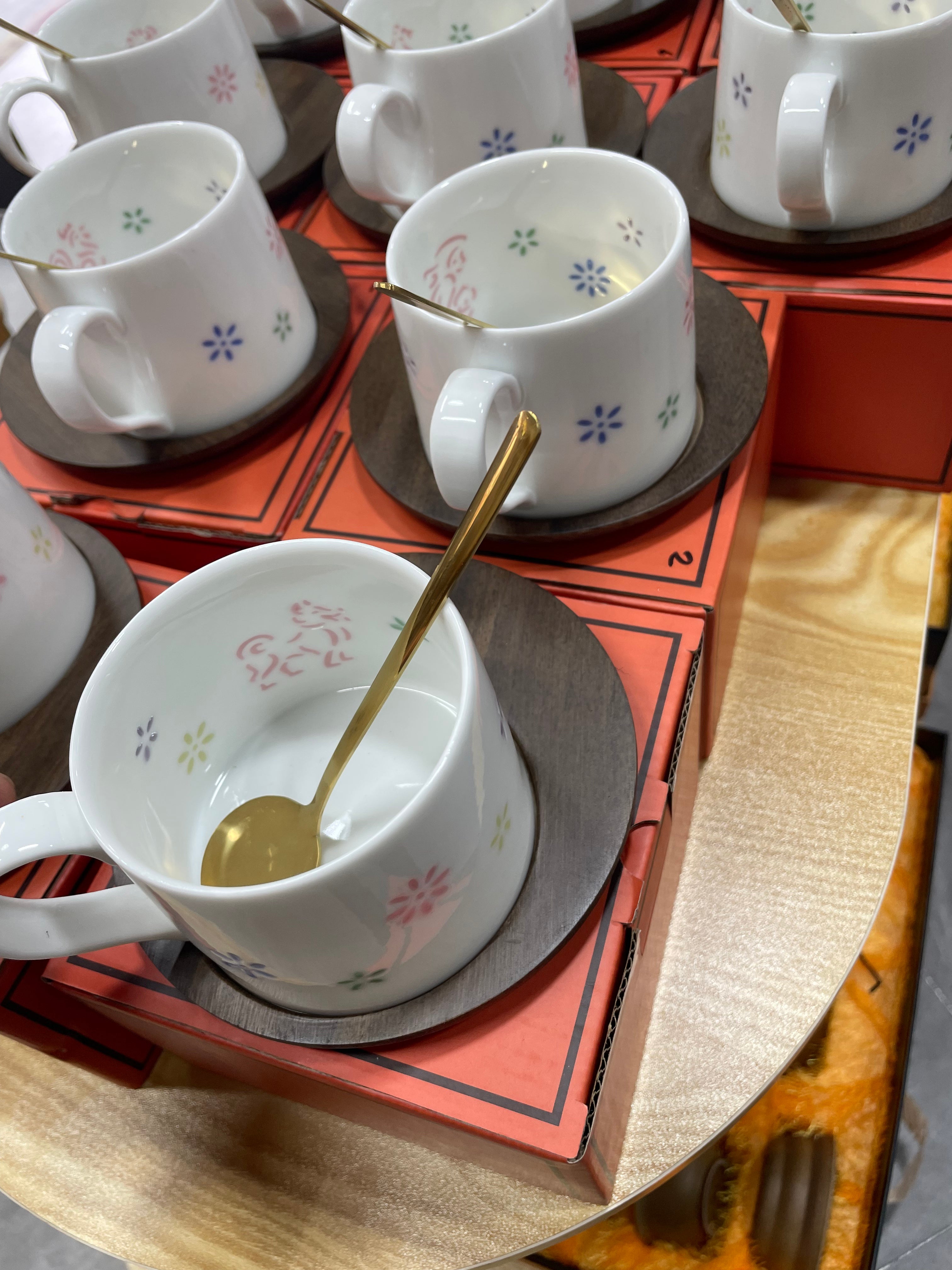 Classic Ceramic Coffee Cup & Saucer Set