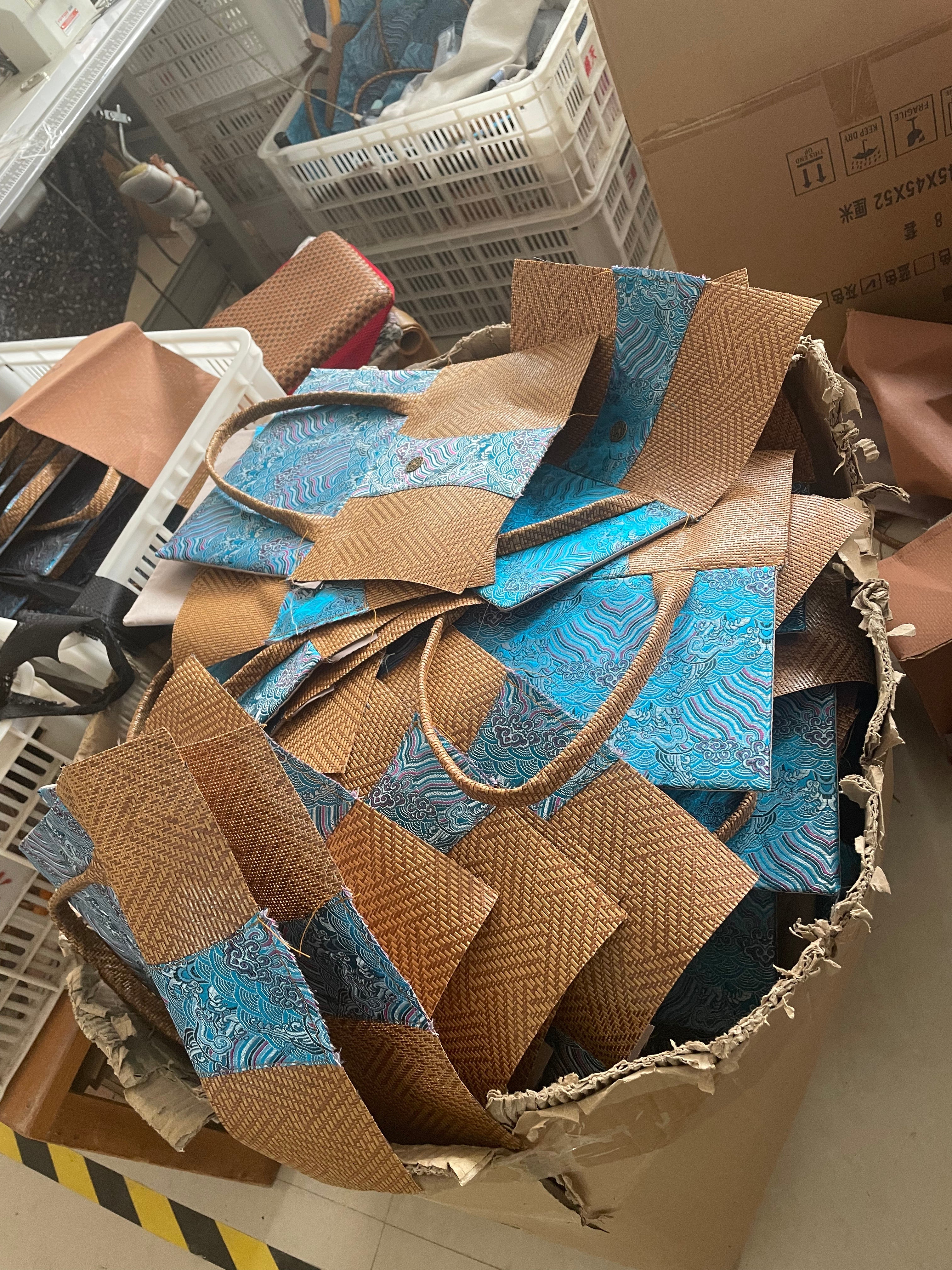 Canvas Gift Bag & Storage Box Set with Teacup – Style 11