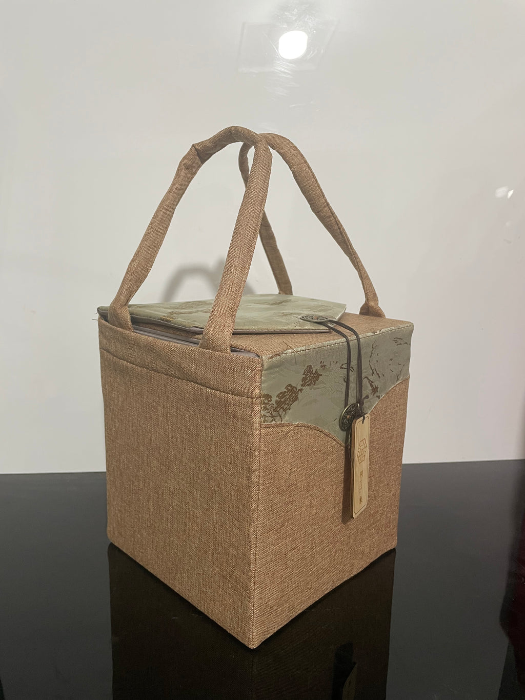 Canvas Gift Bag & Storage Box Set with Teacup – Style 11