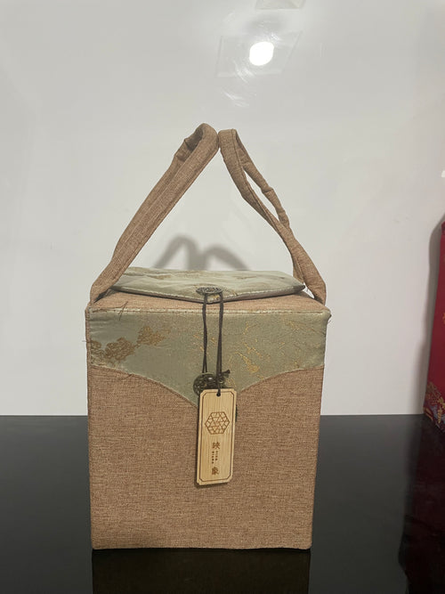 Canvas Gift Bag & Storage Box Set with Teacup – Style 11