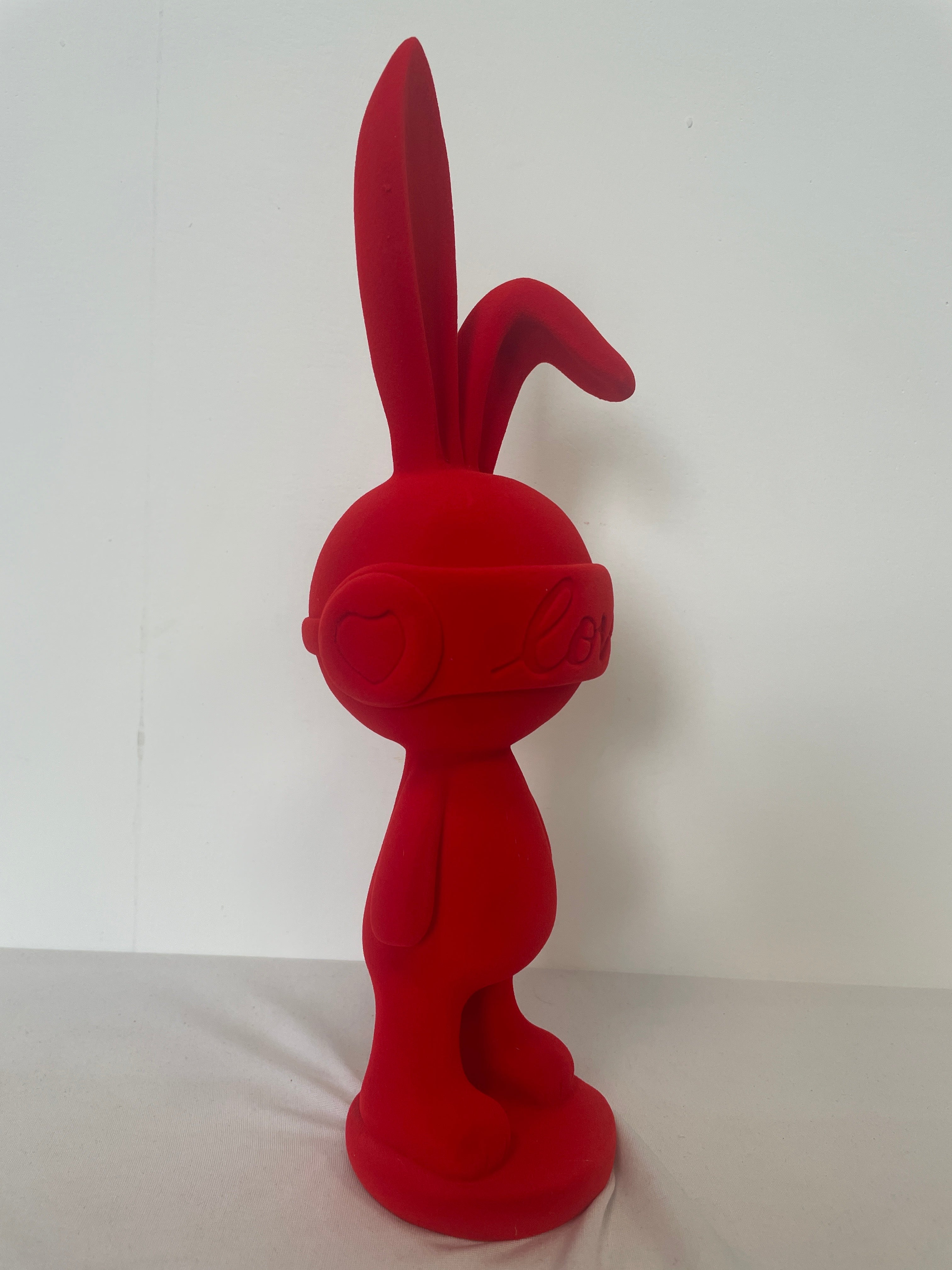 Small Red Coating Rabbit – Decorative Figurine